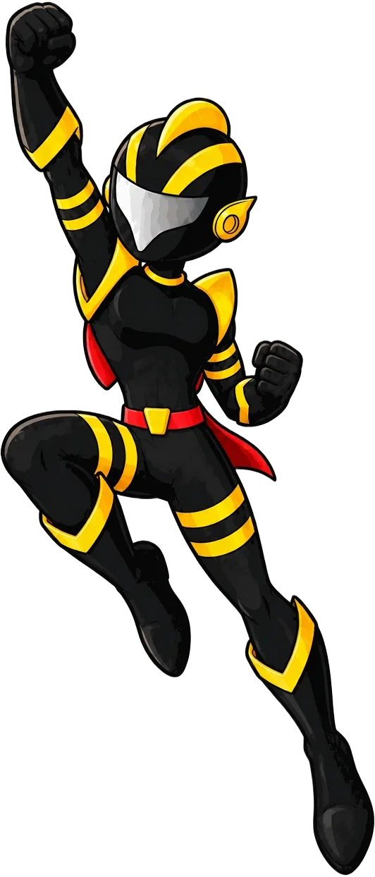 Superheroína de Cheesy Planet impulsando la apertura de una franquicia